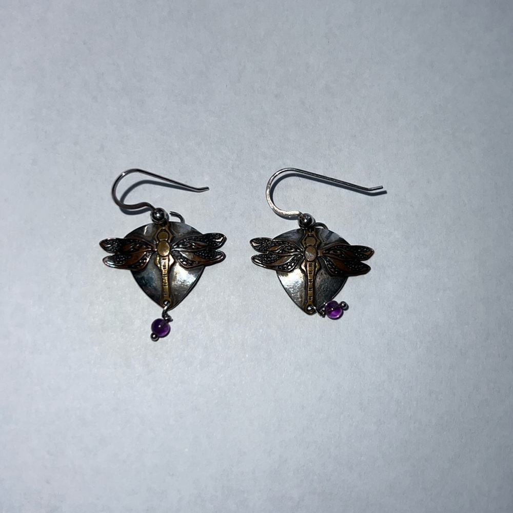 Sterling dragonfly earrings